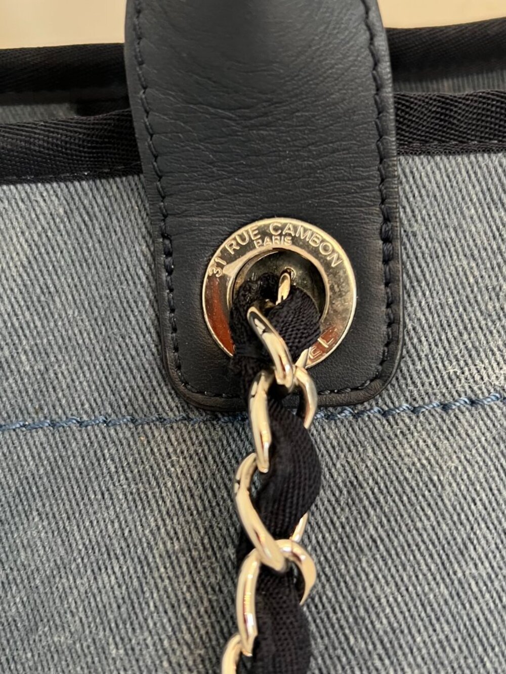 Chanel Blue Sequins canvas tote  Deauville large size - Picture 9 of 17